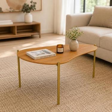Imagem de Mesa Centro Orgânica 92cm Sala de Estar Dalla Costa 100% MDF - Dalla C