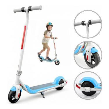 Imagem de Patinete Elétrico Infantil Com Luzes Led Multicoloridas - Bolin, Azul
