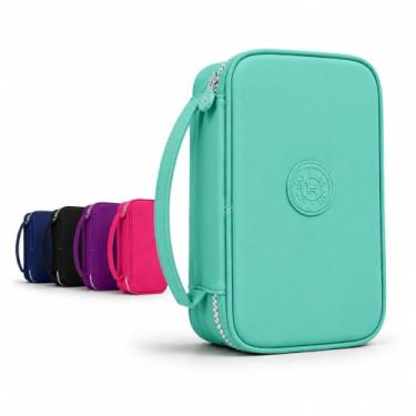 Imagem de Estojo Escolar Grande Organizador em Nylon com Elásticos – Porta Lápis, Canetas e Material Escolar, Alta Capacidade, Resistente, Ideal para Estudo, Desenho e Escritório (Verde)