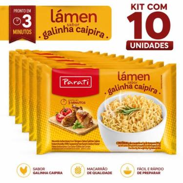 Imagem de Kit 10 Macarrão Instantâneo Parati Galinha Caipira 70g