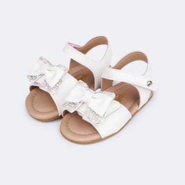 Imagem de Sandália de Bebê Menina Pampili Nana Laço Strass Branco, 18