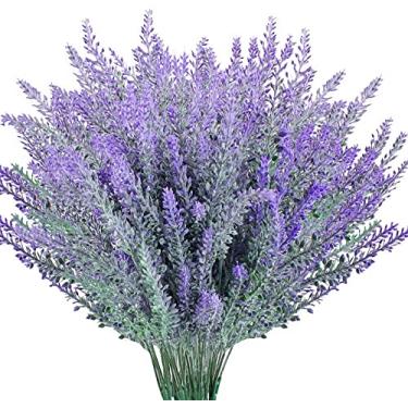 Imagem de 1 Galhos De Lavanda Haste Flor Artificial Planta Permanente