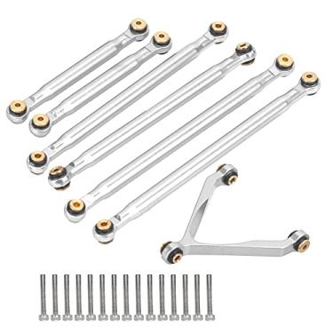 Imagem de VGEBY Kit de varão de puxar para guidão de controle remoto compatível com Axial SCX24 C10 1/24 RC Peças de suspensão para carcaça (prata)