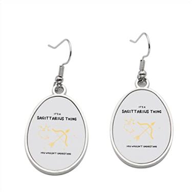 Imagem de It's Sagittarius Things You Would t Understand 1 brinco – Brincos pendentes para meninas – Presente de festa de aniversário dos namorados, Metal, Sem pedras preciosas