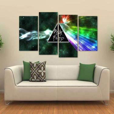 Imagem de Quadro Decorativo Pink Floyd Mosaico Em Tecido 4 Peças 1