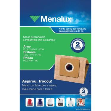 Imagem de Kit Com 3 Sacos Descartáveis Menalux Para Aspiradores De Pó (Sim02)
