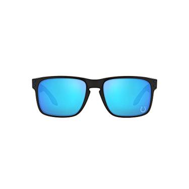 Imagem de Óculos de sol Oakley masculinos OO9102 Holbrook Square, preto fosco/safira Prizm, 57mm