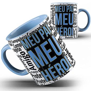 Imagem de Caneca azul Meu papai Pai herói