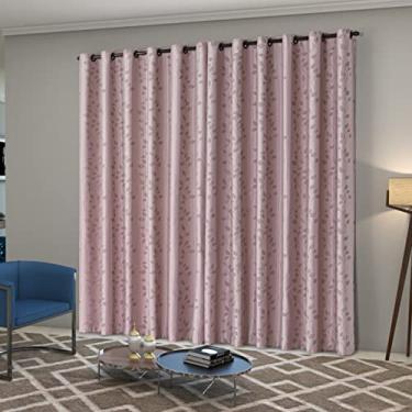Imagem de Cortina Atena 4,00m Largura x 2,80m Alt. Jacquard Grosso Semi Blackout/Blecaute com Ilhós - Rose