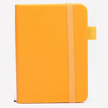 Imagem de A7 mini notebook portátil bloco de notas PU capa diário livro de palavras escrito à mão bloco de notas escritório estudante papelaria escolar, laranja
