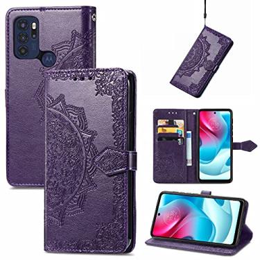 Imagem de YUNCHAO Caixa de telefone Para Motorola Moto G60S Mandala Armazenamento Padrão Horizontal Caso de Couro com Slots & Card Slots & Wallet & Cornyard capa para celular