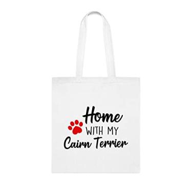 Imagem de Cairn Terrier, Cairn Terrier, presente para cachorro Cairn Terrier Cairn Terrier, bolsa de ombro Cairn Terrier, bolsa reutilizável Cairn Terrier, Branco