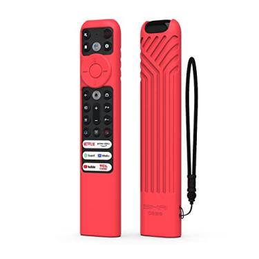 Imagem de SIKAI Capa de silicone para controle remoto de voz TCL RC902V FMR1, RC813 FMB1 FMB3, RC923 Voice Remote à prova de choque para 55R646 55S546 65R646 série 75R646 controle remoto antiperda com cordão