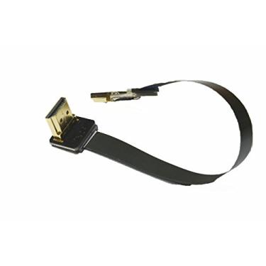 Imagem de Cabo HDMI preto FFC FPV padrão HDMI macho para padrão HDMI macho 90 graus para vermelho Blackmagic BMCC Sony FS7 Canon C300, Preto, 15CM