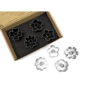 Imagem de JOKUMO Conjunto de cortadores de biscoito de flor de flor - 8 peças de aço inoxidável 430 de alta qualidade - um conjunto verdadeiramente exclusivo para os amantes de flores