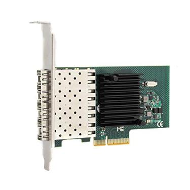 Imagem de AMONIDA 4 portas 1000Mbps 4 compartimentos Sfp placa de rede PCI-E X4 Gigabit fibra, para placa de rede Ethernet I350AM4 10/100/1000Mbps, PCB para Win 7/8/10