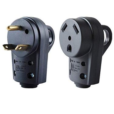 Imagem de (Black) - Wadoy 30 Amp RV Plug Male and Female Plug Set {Upgraded } with Handle Receptacle Plug Electrical Plug Adapter 55245