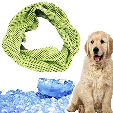 Imagem de Bandana refrescante para cães de verão gola de gelo para animais de estimação respirável cachecol frio instantâneo leve babador pescoço para cães pequenos médios grandes, Y, G (pescoço: 55cm)