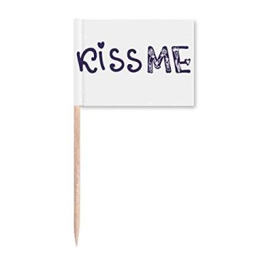 Imagem de Kiss Me Cute Quote Handwrite Style Toothpick Flags Marker Topper Party Decoration
