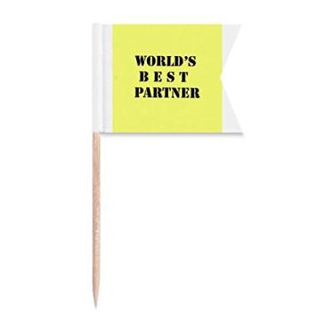 Imagem de Bandeiras de palito de dente para colega Best Partner Teammate Marcação para Bolo de Festa Prato de Queijo
