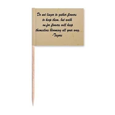 Imagem de Qoutes Famous People Healing Donnot Gether Flores Palito de Dente Bandeiras Marcador Topper Decoração de Festa