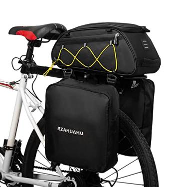 Imagem de 3-em-1 Bolsa de Rack de bicicleta Bolsa de bagagem à prova d'água Bolsa de assento traseiro de bicicleta Bolsa de refrigeração com 2 bolsas laterais penduradas Bolsa de bagagem de carga de c
