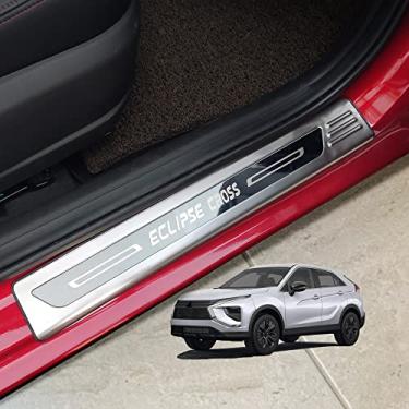 Imagem de GZBFTDH Proteção de Peitoril Soleira da Porta, para Mitsubishi Eclipse Cross 2018-2022 Carro Acessórios, Aço Inoxidável Kick Plate Guard de Pedal de Limiar Protetor, Peças para Automóveis