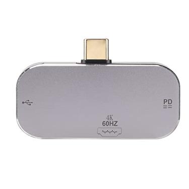 Imagem de Hub USB C,Hub USB, Adaptador USB, Hub USB C 3 Em 1 Tipo C Macho Para Interface Multimídia HD 2 Tipo C Feminino Docking Station Para Windows Para Android Para OS X