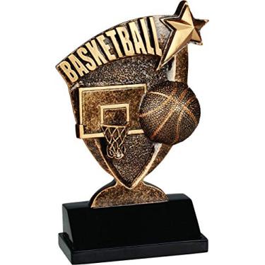 Imagem de Prêmio de troféu esportivo de basquete de 15 cm, 6 cm, suporte de inserção de 5 cm, resina de estrela esportiva, medalhas esportivas, troféus de jogador com estilo NAM gravado personalizado BCR02