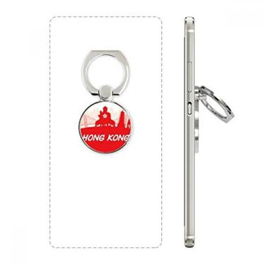 Imagem de Suporte de anel de telefone Hongkong da China com contorno vermelho, suporte de laço ajustável