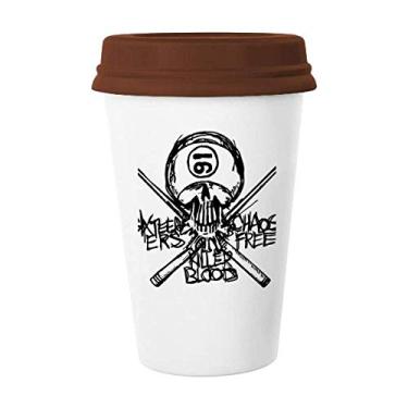 Imagem de Número 16 Ninja Black Skeleton Sword Mug Coffee Drinking Glass Cerâmica Cup Lid