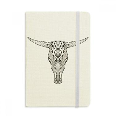 Imagem de Caderno de desenho de animal de vaca com rosto longo, capa dura de tecido, diário clássico