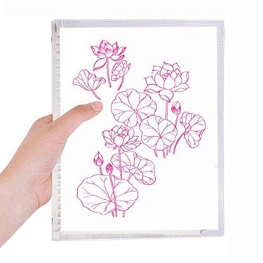 Imagem de Caderno de folhas soltas e folhas de lótus com flores de flor de lótus