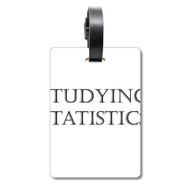 Imagem de Frases curtas para estudar, estatísticas, mala, etiqueta para bagagem, cartão para pendurar