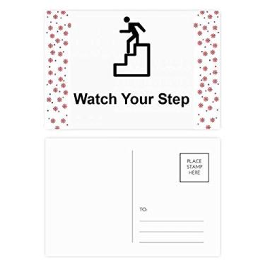 Imagem de Watch Your Step Black Symbol Pattern Christmas Christmas Flower Celebration Cartão postal Blessing Mailing Card