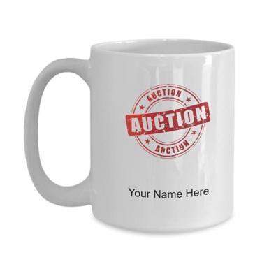 Imagem de Caneca de leilão personalizada, copo de café de leilão, ideia de presente de leilão, copo de café de leilão personalizado, caneca de leilão personalizada - caneca de café de 444 ml