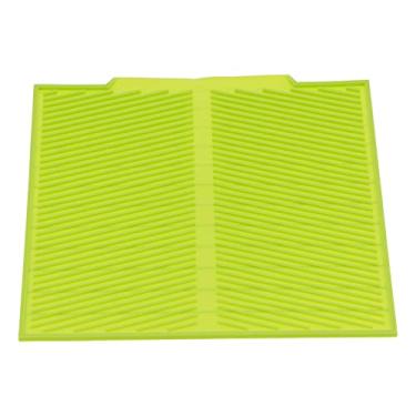 Imagem de Tapete de secagem de louça, tapete de pia de silicone multifuncional fácil de grau alimentício silicone dobrável para tapetes de mesa para tapetes de cozinha para tapetes de tripé (verde)