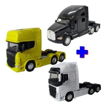 Imagem de Kit Caminhões Em Miniatura - Scania, Volvo E Kenworth E1:64! - Welly E