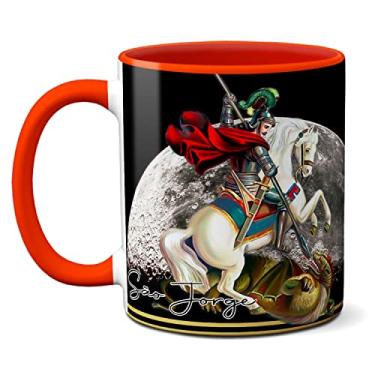 Imagem de Caneca Religiosa Oração São Jorge Amém! Presente (Vermelha)