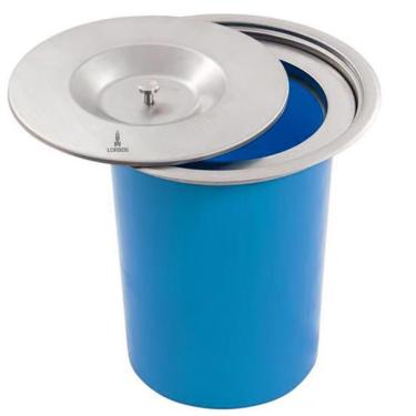 Imagem de Lixeira de Embutir Lorben Pia Bancada Cozinha 5 Litros com Tampa Aço Inox GT6039