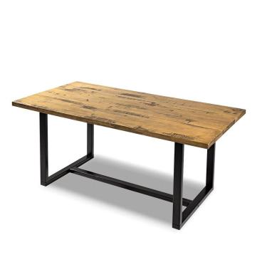 Imagem de Mesa Jantar 210x92cm Tampo Madeira Maciça Lumber Yescasa Marrom/Preto