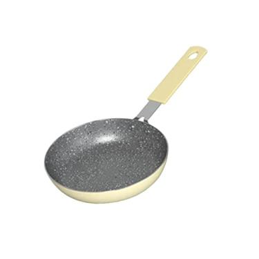 Imagem de Bothyi Mini frigideira de alumínio redonda multiuso omelete ovo frigideira panela de bife frigideira pequena frigideira de ovo para restaurante hotel, amarelo