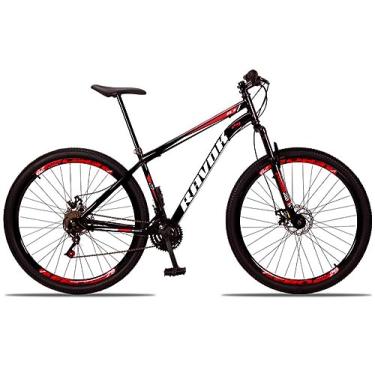 Imagem de Bicicleta Aro 29 Ravok Aço Carbono 21v Cambio Shiman0 com Suspensão (Preto e Vermelho)