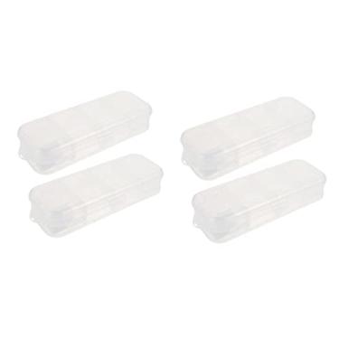 Imagem de TEHAUX 4 Peças Caixa De Papelaria De Camada Dupla Caixas Organizadoras De Plástico Transparente Recipientes De Plástico Transparente Recipientes De Plástico Para Viagem Estojo De