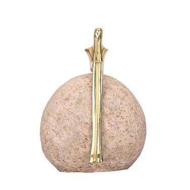 Imagem de Peça Decorativa de Metal e Pedra Dourado 14cm RAT0010 BTC
