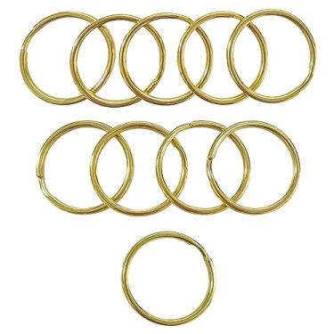 Imagem de Chaveiro de latão sólido, conjunto de chaveiros de latão para homens e mulheres, acessórios de hardware faça você mesmo, pacote com 10, 20 mm, 20mm/0.78-inch