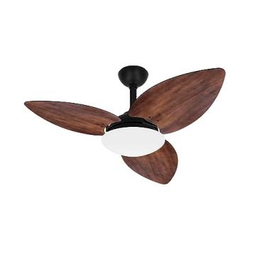 Imagem de Ventilador Teto Winds Preto Potente 3 Pás Imbuia Ventax 110V