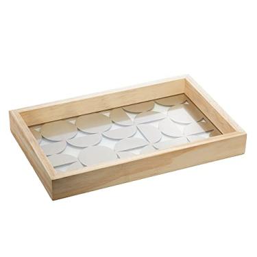 Imagem de Bandeja de Madeira com Fundo de Vidro Pinus 47cm x 32cm x 4,5cm - Woodart