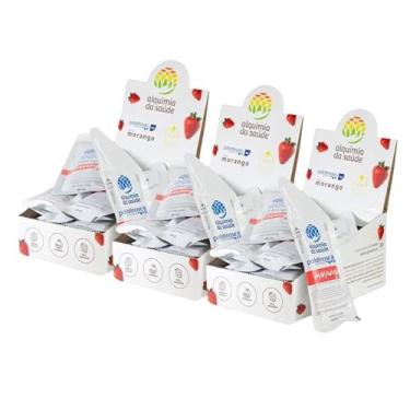 Imagem de Kit 3 Palatinose Isomaltulose gel Sabor Morango Energia Estável Fácil Absorção Caixa 15 Sachês de 60mL Alquimia da Saúde