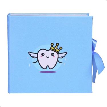 Imagem de Álbum Dental Foto 10x15 Porta Dentes De Leite AZUL Dentinhos Menino Infantil